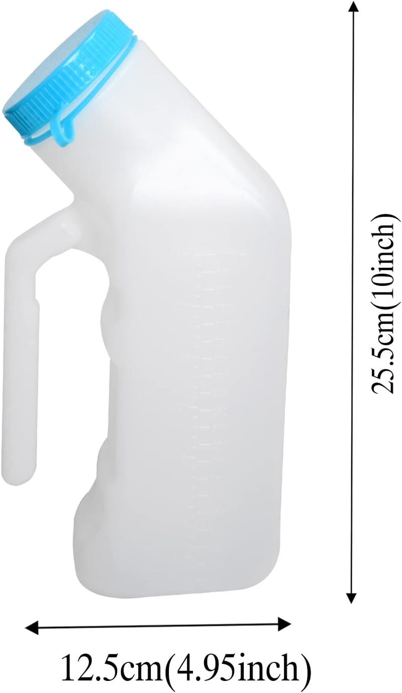 ilyever Upgraded Urinals for Men with Glow in The Dark,1000ml Thick Pee Bottles with Lid,Spill Proof Urinal Bottle for Car,Hospital,Elderly & Incontinence,2 Pack - Image 3